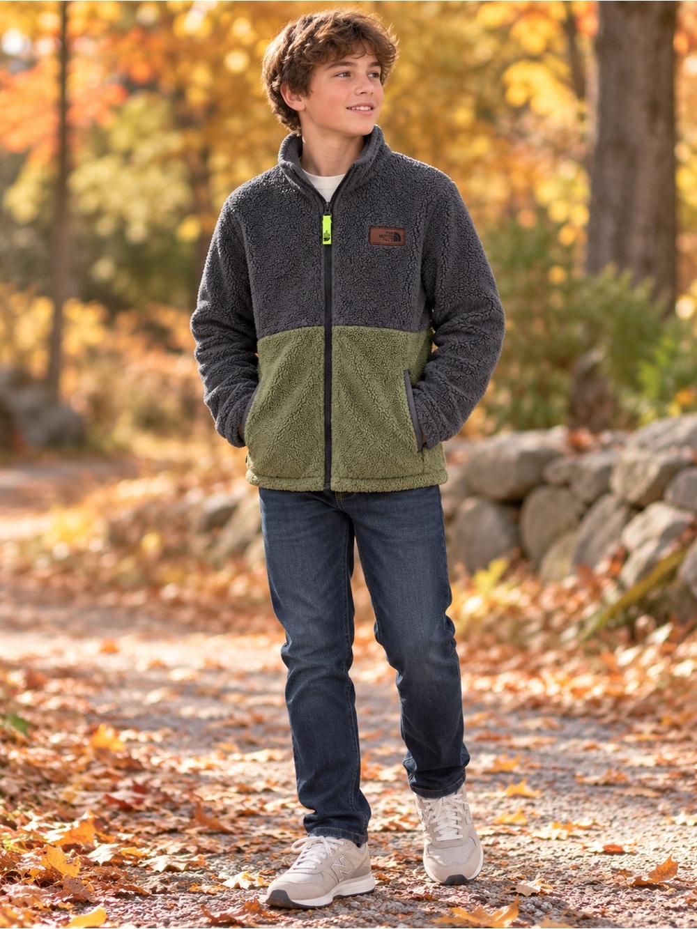 The North Face Boys Colorblock Sherpa Fleece Jacket | L 14/16